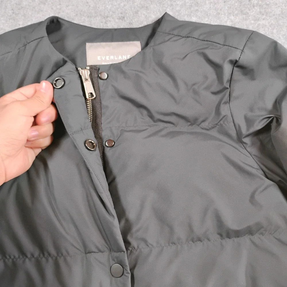 Everlane San Francisco Primaloft Puffy Bomber Renew Jacket Women XS Grey Quilted